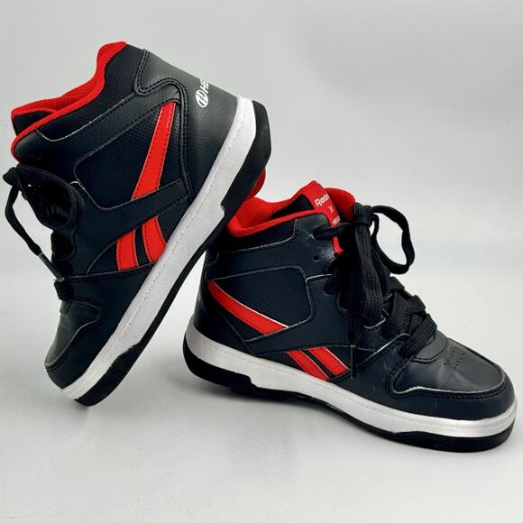 Reebok HEELYS Kids Size 13 Black Red BB4500 Mid Top Skate Shoe HES10375H EX COND - Picture 3 of 10